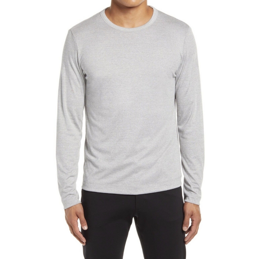 NWT Theory Gaskell NL Grey Multi Anemone Crew-Neck Long-Sleeve Tee in Men's XXL